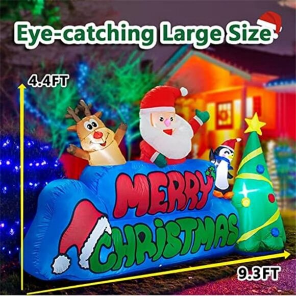 9FT Merry Christmas Inflatables Decorations, with LED Lights - Picture 1 of 7